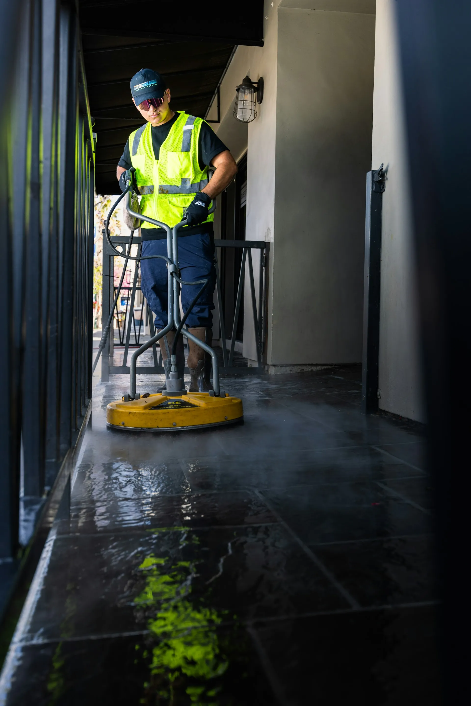 Pressure Washing in Progress